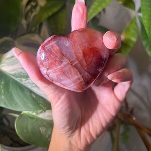 Fire quartz puffy heart